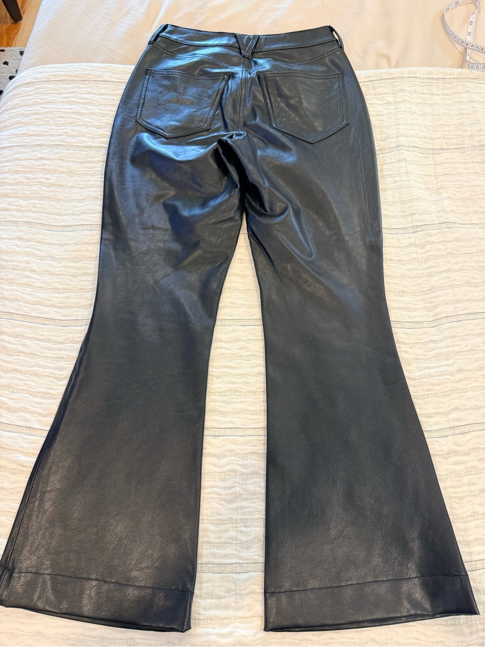Veronica Beard Carson Ankle Flare Black Faux-Leather Flare Pants - Picture 12 of 14